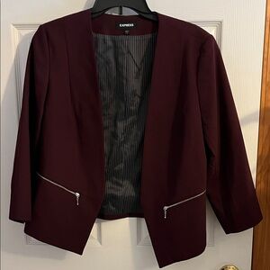 Express Women's Deep Burgundy Blazer